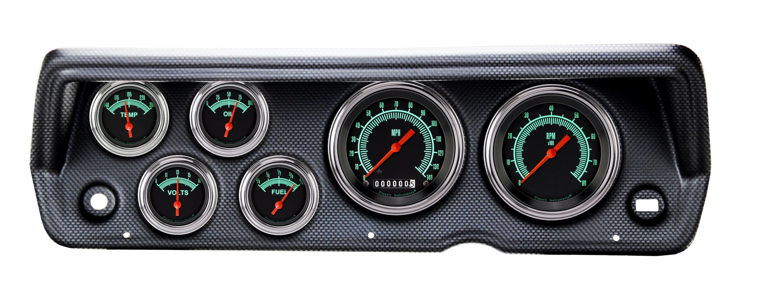 G/Stock Classic Instruments CDDU70GS01CF Direct Fit 6 Gauge Set Compatible with 1970-1976 Duster