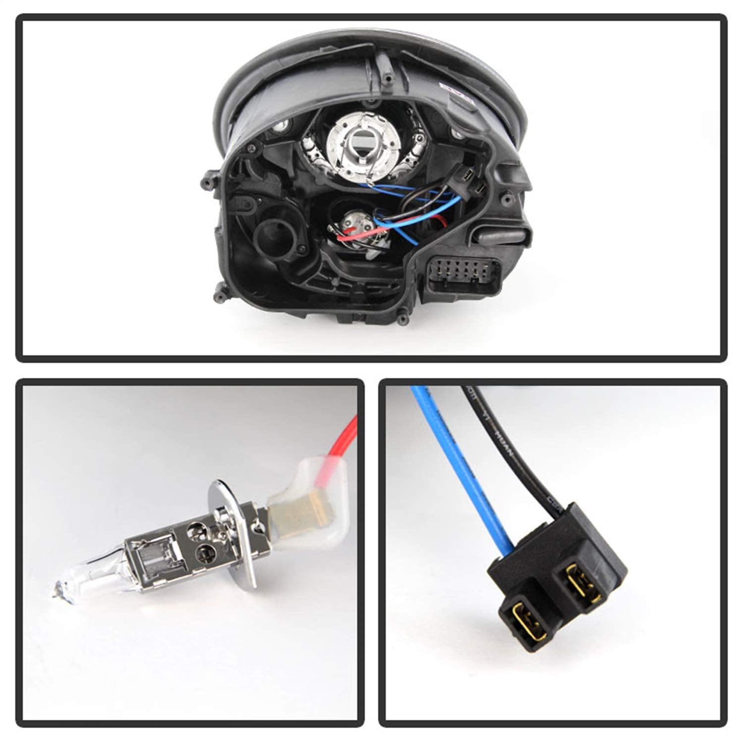 Porsche 911 LED Halo Projector Headlight Spyder Auto PRO-YD-P99705-DRL-BK