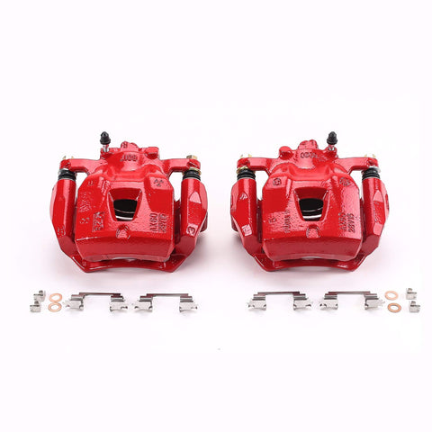 Power Stop S1974 Front Pair of High-Temp Red Powder Coated Calipers