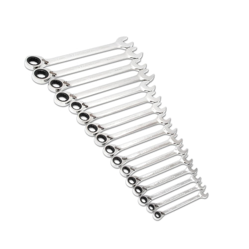 16 Pc. Reversible Combination Wrench Set GEAWRENCH, Metric - 9602N