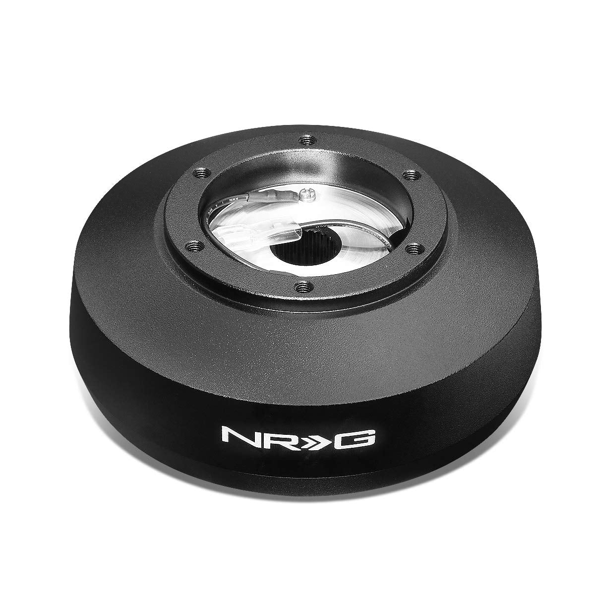 NRG Innovations Short Hub Racing Steering Wheel, Lockable Aluminum Steering Shaft, 6x70mm Bolt Pattern Quick Release Adapter Unit, Compatible With 92-97 Ford F150/ F250/ F350, Black, NRG-SRK-161H
