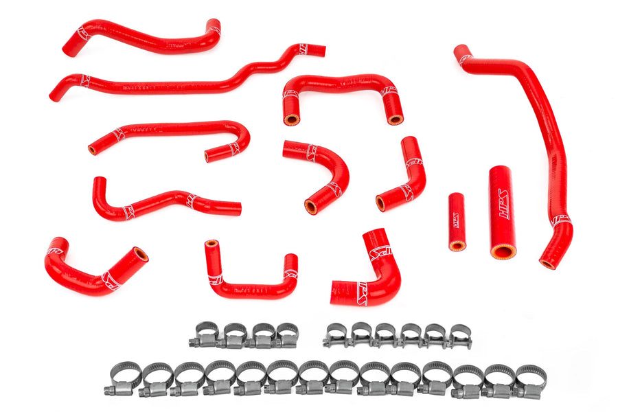 HPS Silicone Red Heater Hose Kit Compatible Coolant for 2008-2014 Subaru Impreza WRX 2.5L Turbo Manual Transmission, 57-2131A-RED