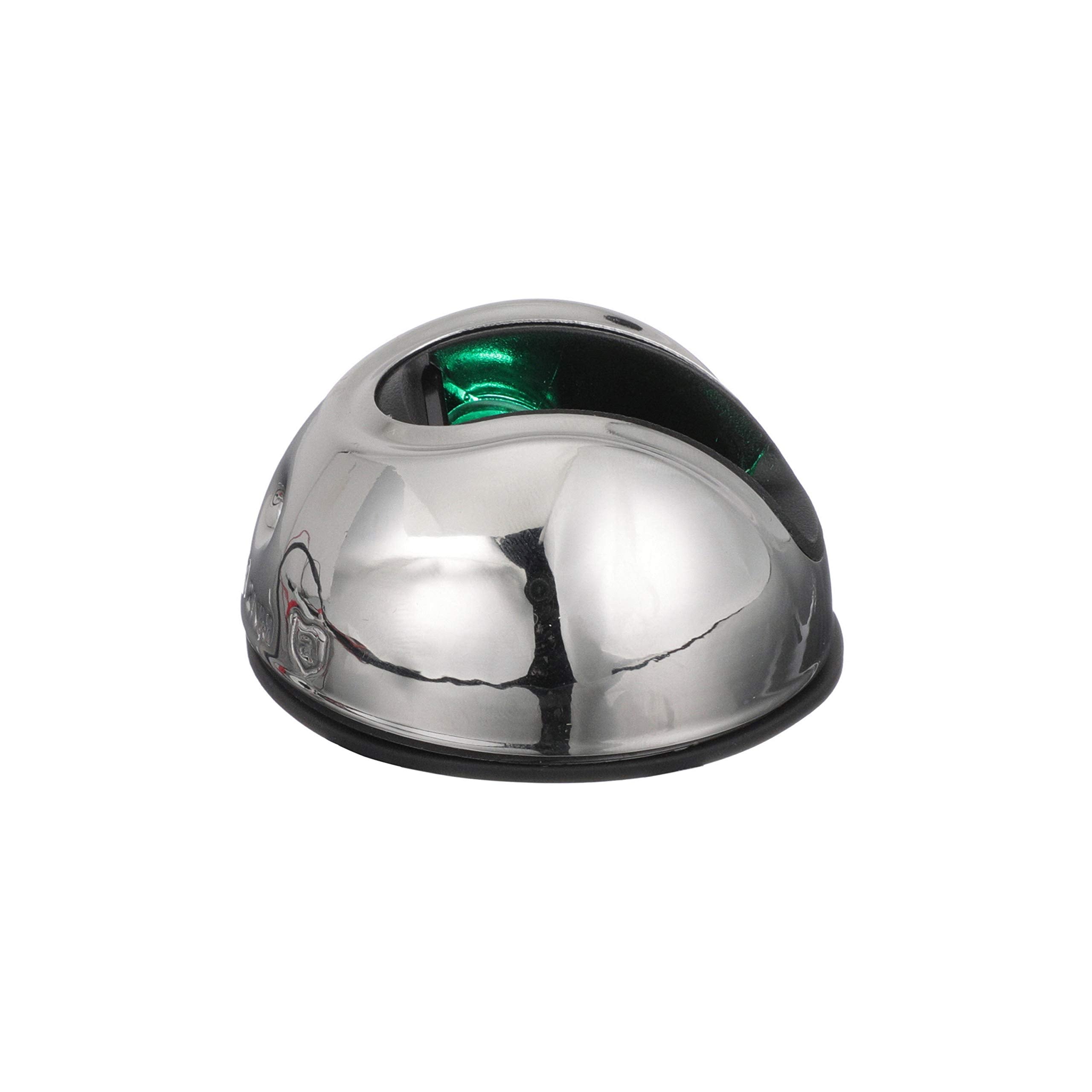 LightArmor™ Attwood NV3012SSG-7 2-Mile Vertical Surface Mount Navigation Light, Green LED Lighting, Round Stainless Housing