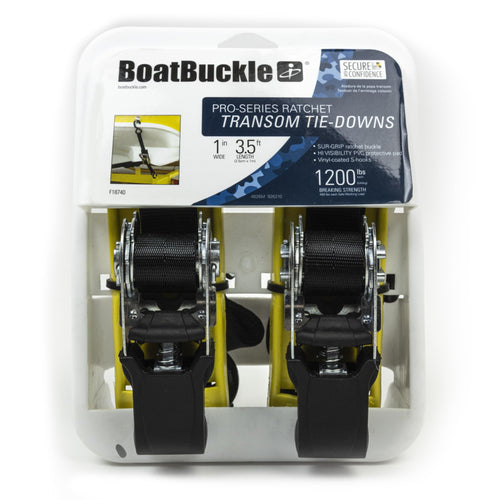 Pro Series BoatBuckle Ratchet Tie-Downs, 2-Pack, 1-Inch x 3.5-Feet