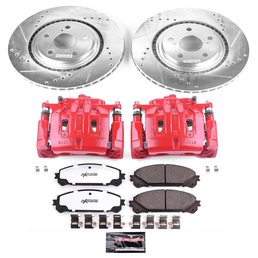 Power Stop Front KC4713A-36 Z36 Truck & Tow Performance Brake Kit with Powder Coated Calipers