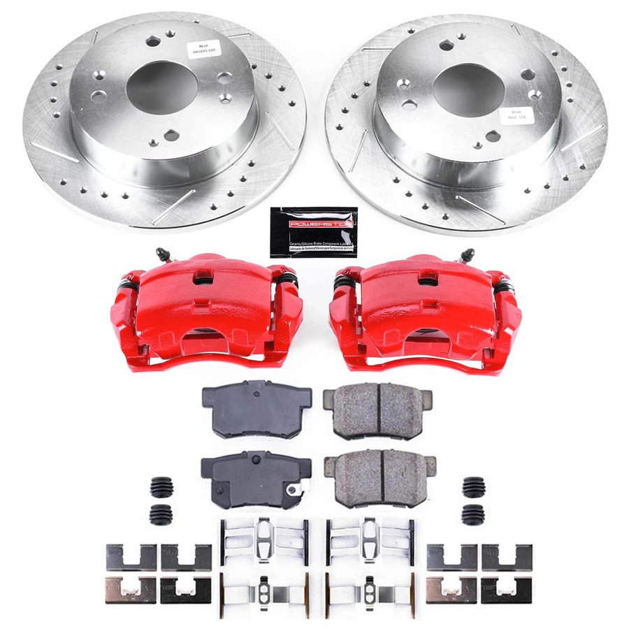 Power Stop KC701 Z23 Evolution Sport Brake Upgrade Kit Rear with Powder Coated Calipers For Honda Accord 1991-1997 [Model Specific]