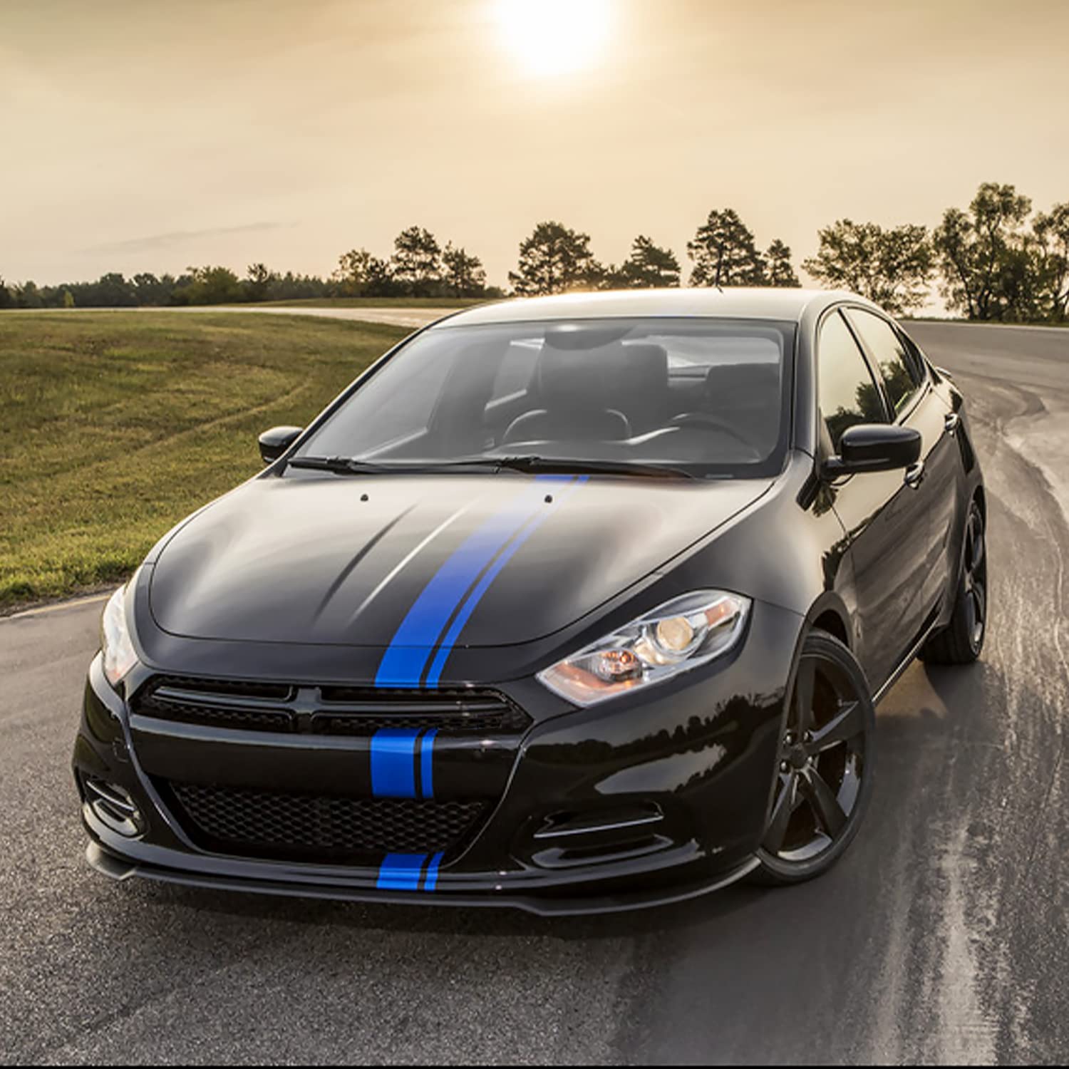 Chrome Projector Headlights SPEC-D TUNING Compatible with 2013-2016 Dodge Dart Factory Halogen, Left + Right Headlamps Assembly