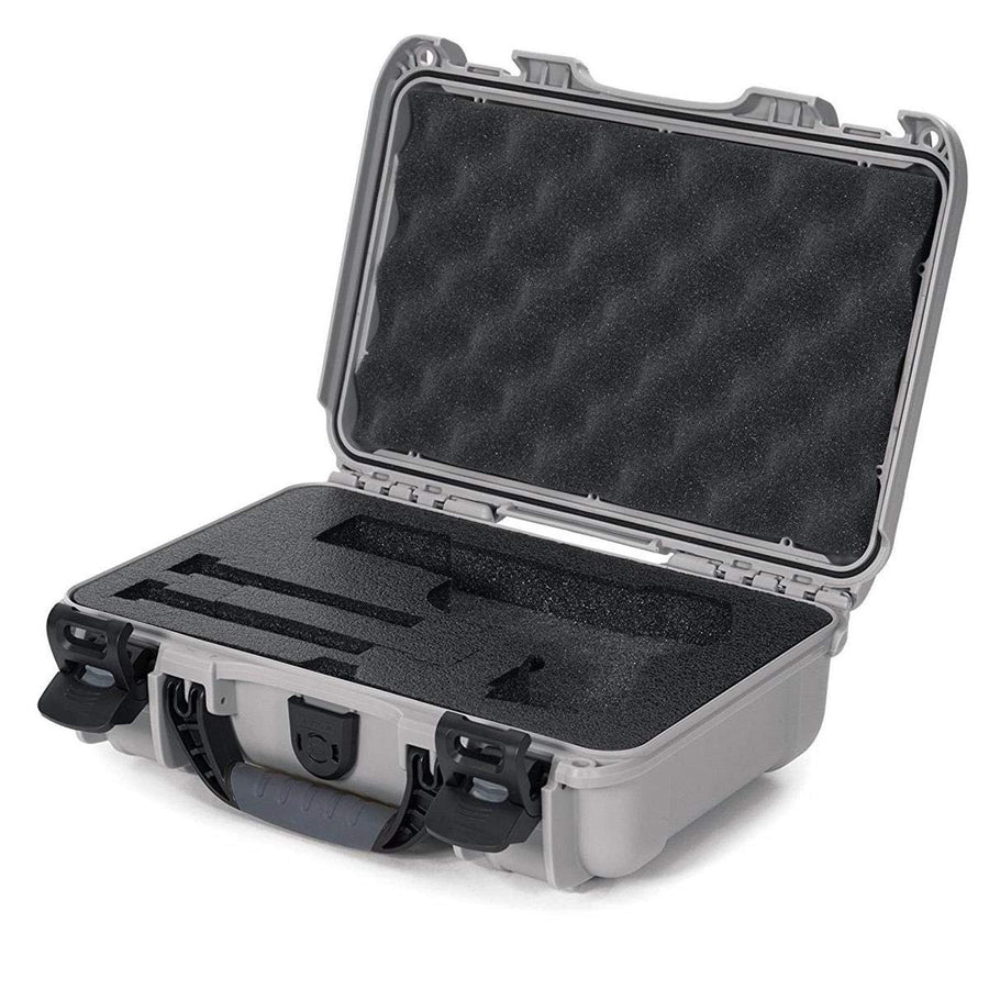 Nanuk Classic 909 Pistol Case, Holds Pistol and Two Single Stack or One Double Stack Magazines, Silver