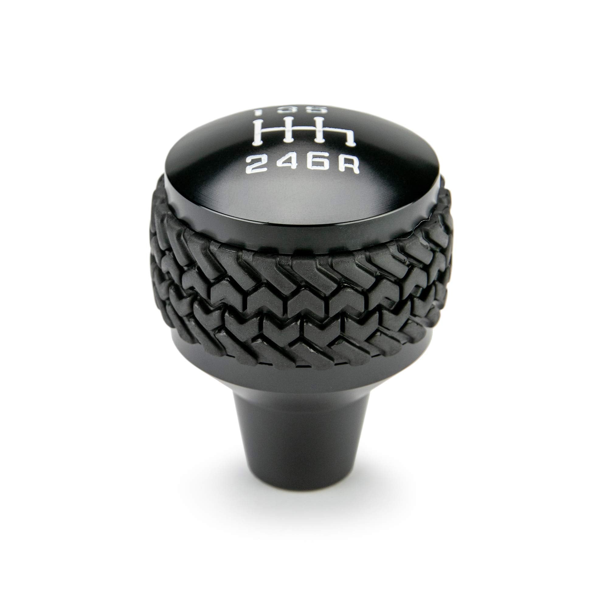 Shift Knob DV8 Offroad Replacement for 2011-2018 Jeep Wrangler JK | 6-Speed Manual Transmission Compatible | Billet Aluminum Construction | Rubber Tire Tread Grip