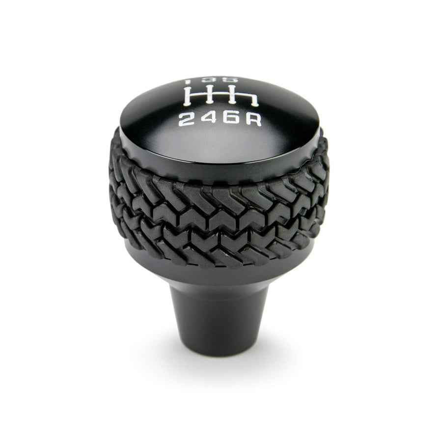 Shift Knob DV8 Offroad Replacement for 2011-2018 Jeep Wrangler JK | 6-Speed Manual Transmission Compatible | Billet Aluminum Construction | Rubber Tire Tread Grip