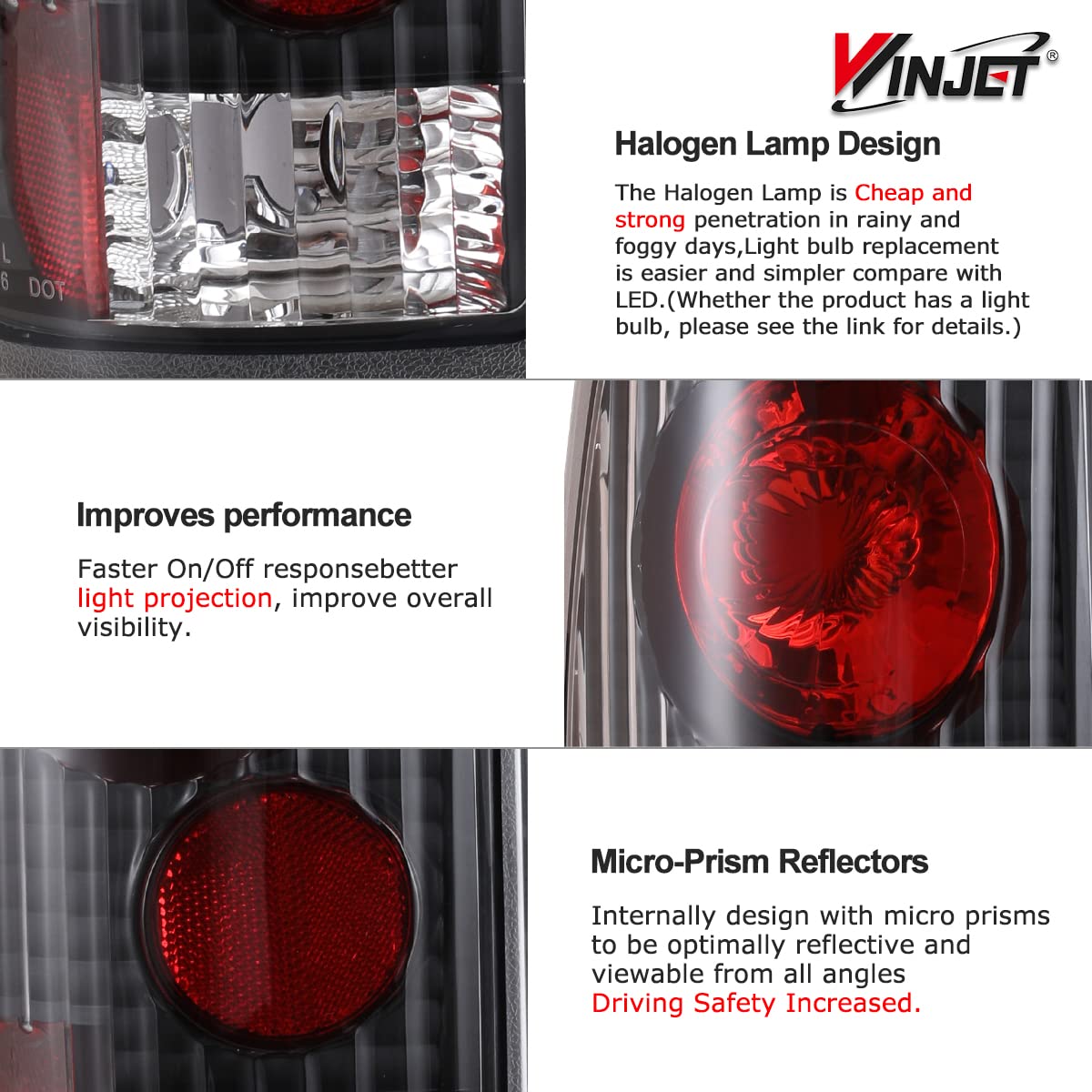 Tail Lights Winjet For 1997-2003 Ford F-Series F150 (Fits Styleside Models ONLY),2004 F150 Heritage, 1999 2000 2001 2002 2003 2004 2005 2006 2007 F250 F350 F450 F550 Super Duty Pickup Truck Taillights