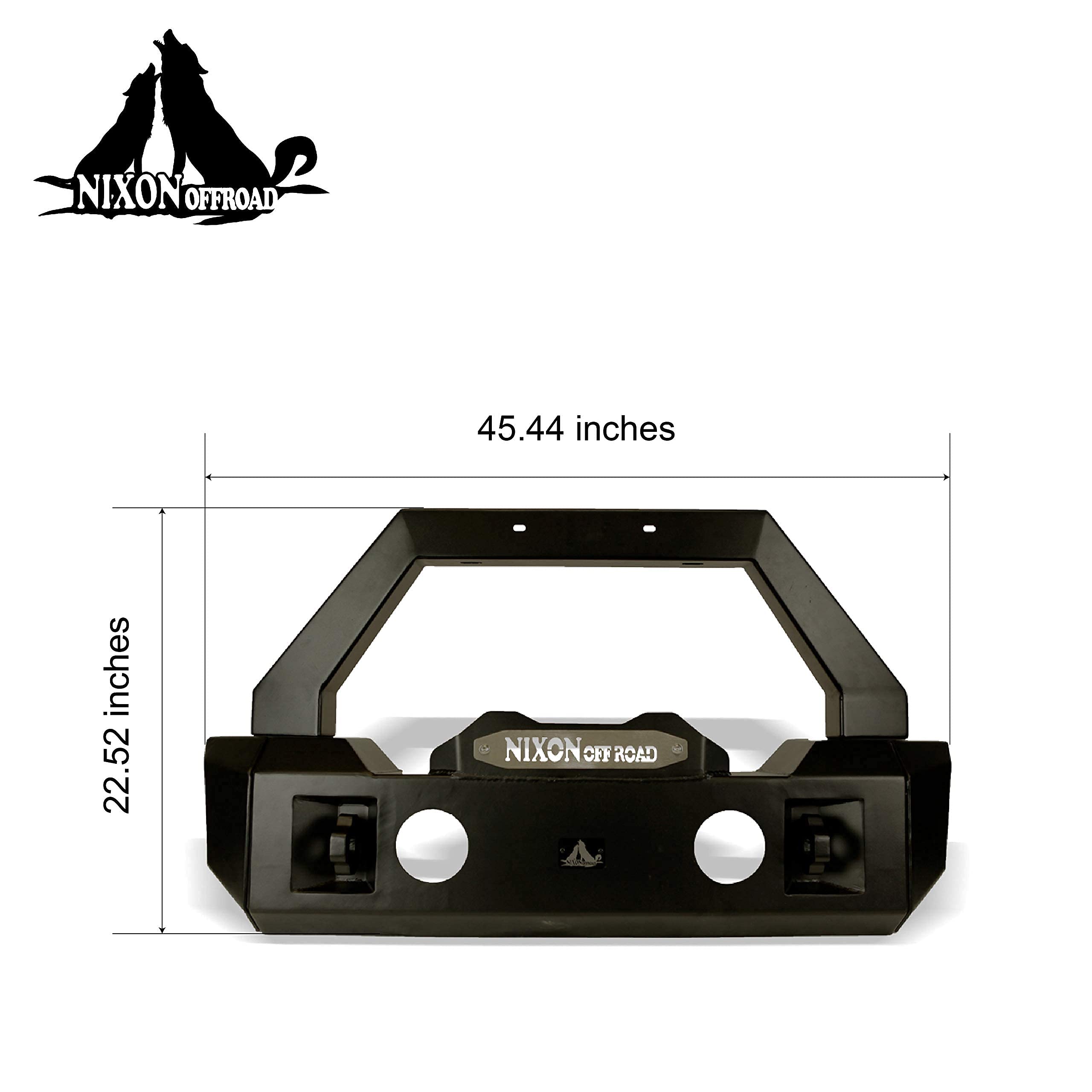 Nixon Offroad Front Bumper Fit For 2007-2018 Jeep Wrangler JK/JKU 2018-2023 Jeep JL/JLU 2019-2023 Jeep Gladiator JT 2/4 Doors Heavy Duty Full Width Bumper w/ 2xD-Ring Shackles