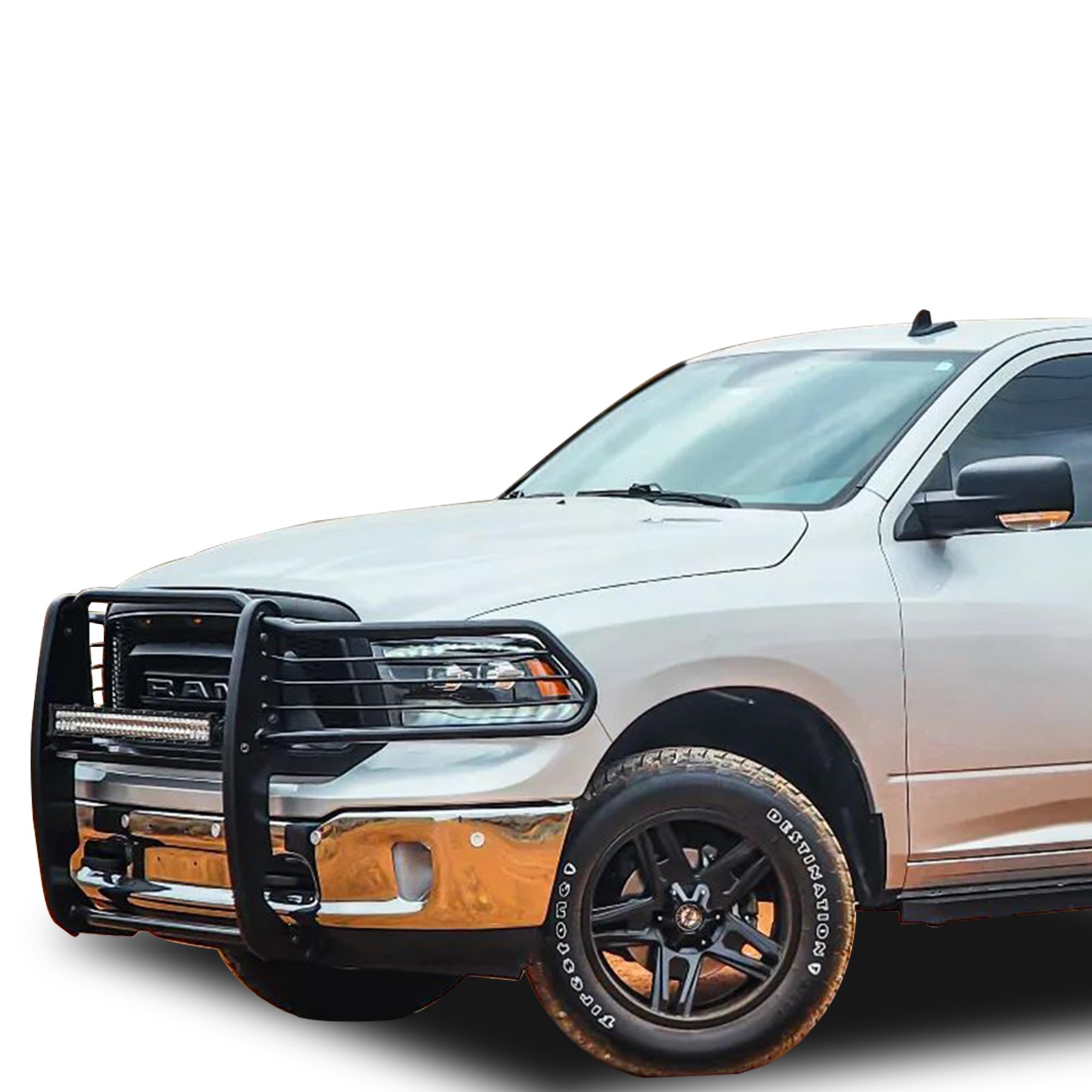 Bumper Guard Modular Black Black Horse Grille Compatible with 09-10 Dodge Ram 1500|11-18 Ram 1500|19-24 Ram 1500 Classic(Excl.Rebel & Warlock Trims)-17DG109MA