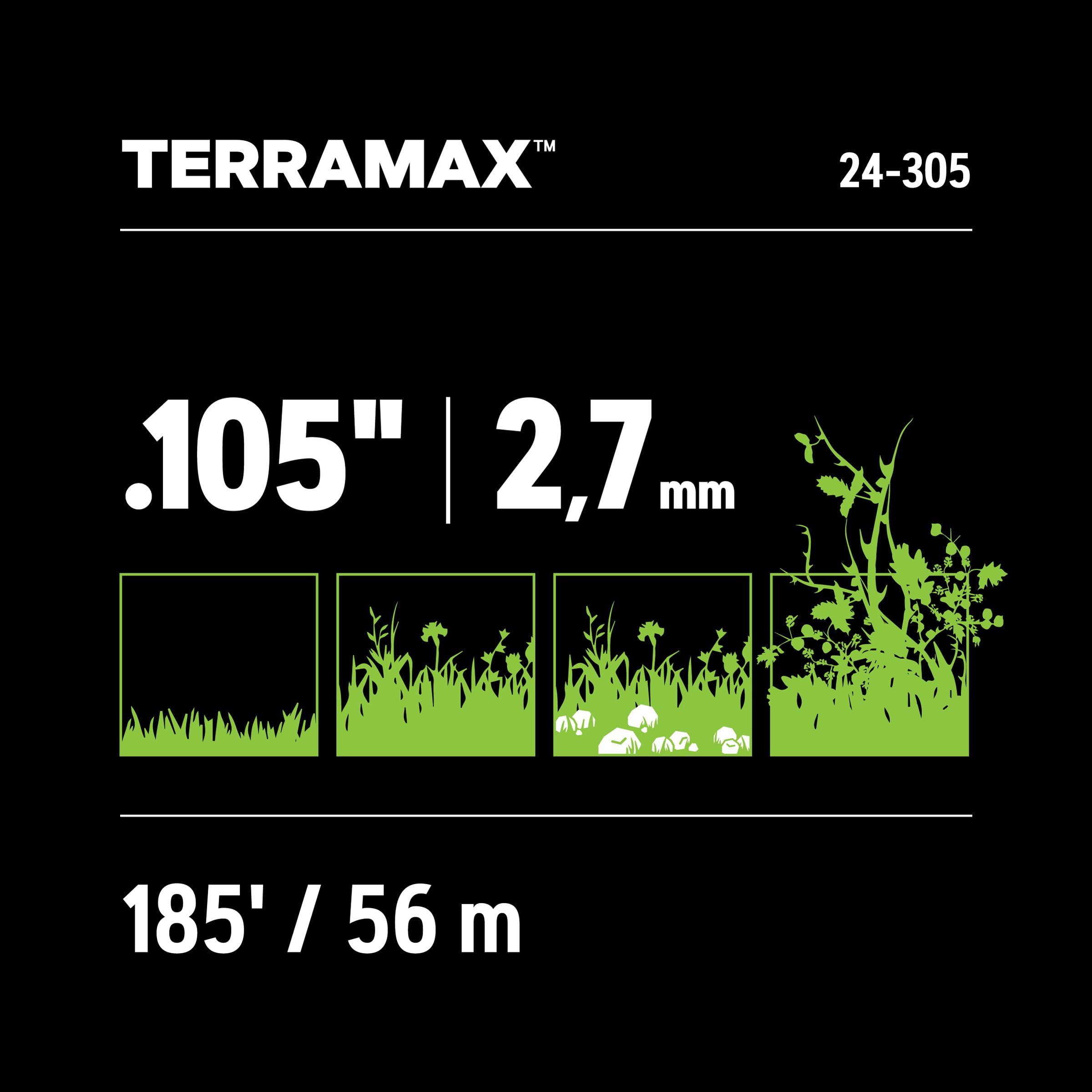 TerraMax Oregon .105" Diameter String Trimmer Line, 1lb Donut (24-305)