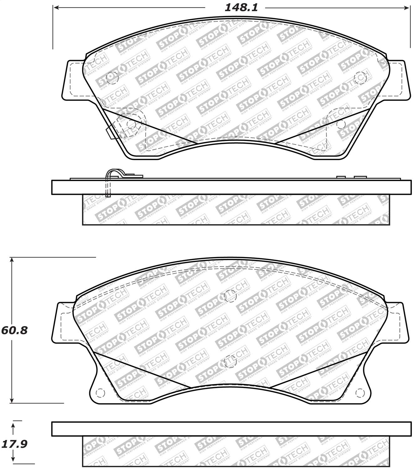 Brake Pads StopTech 305.15220 with Hardware Street Select