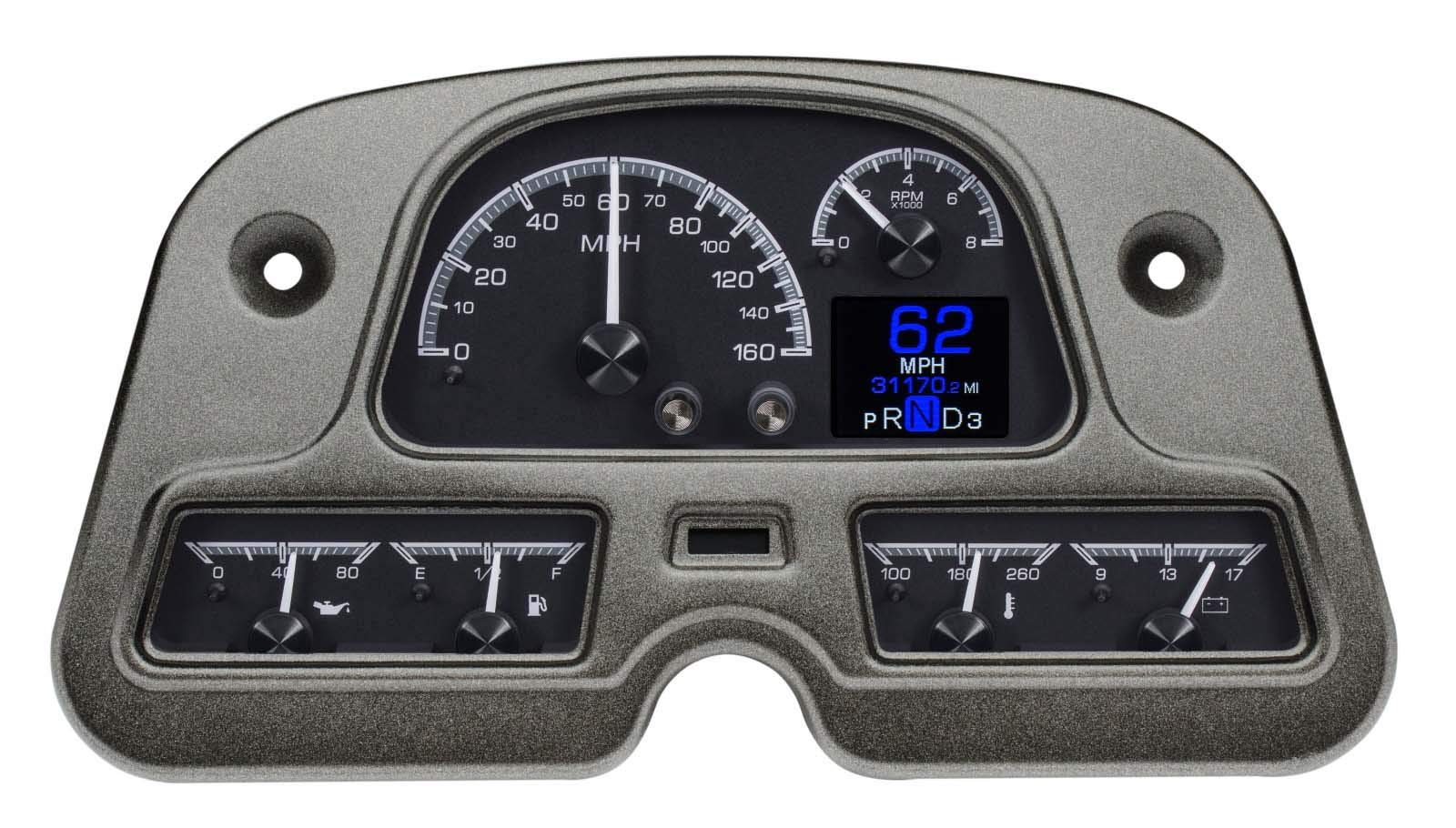 Dakota Digital HDX-62T-FJ-K Dash Gauge System Compatible with 1962-84 Toyota FJ Customizable Black Alloy
