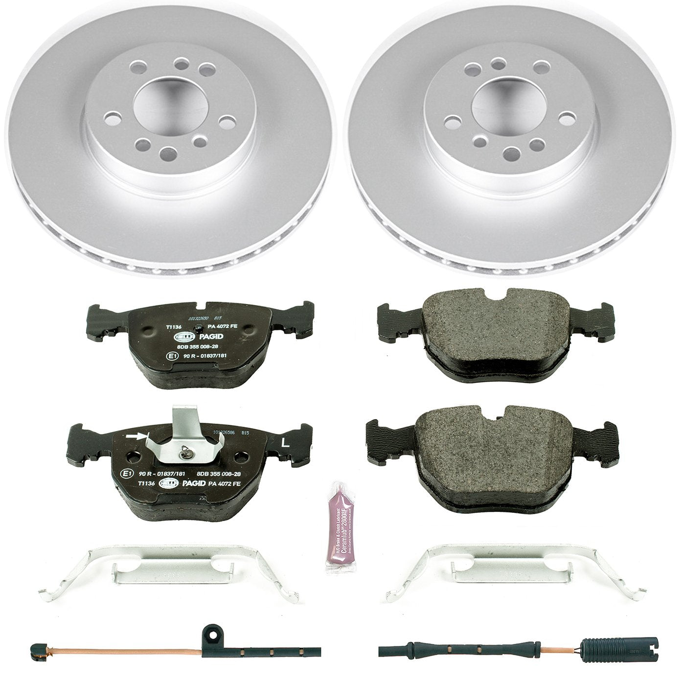 Power Stop ESK879 Euro-Stop Front Brake Kit and 1 Front Sensor Wire For BMW X5 2000-2006 [Model Specific]