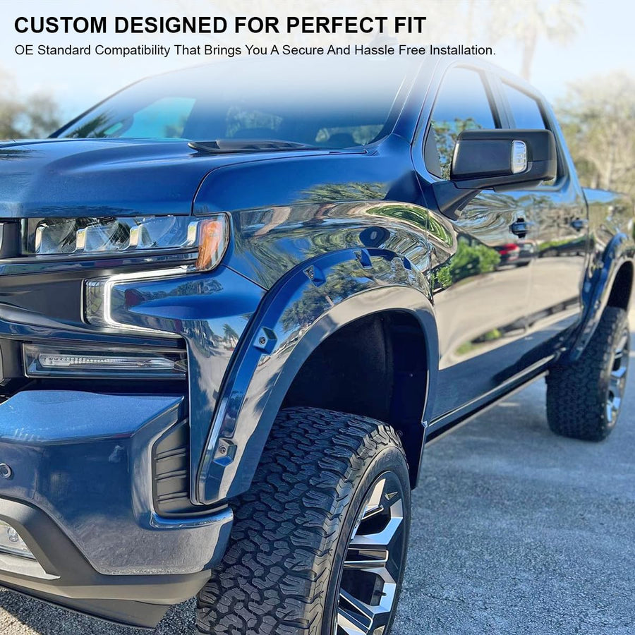 Spec-D Tuning Black Power Fold Left Driver Side Power Heated Side Mirror w/Blind Spot + Temp Sensor Compatible with 2019-2025 Chevy Silverado 1500
