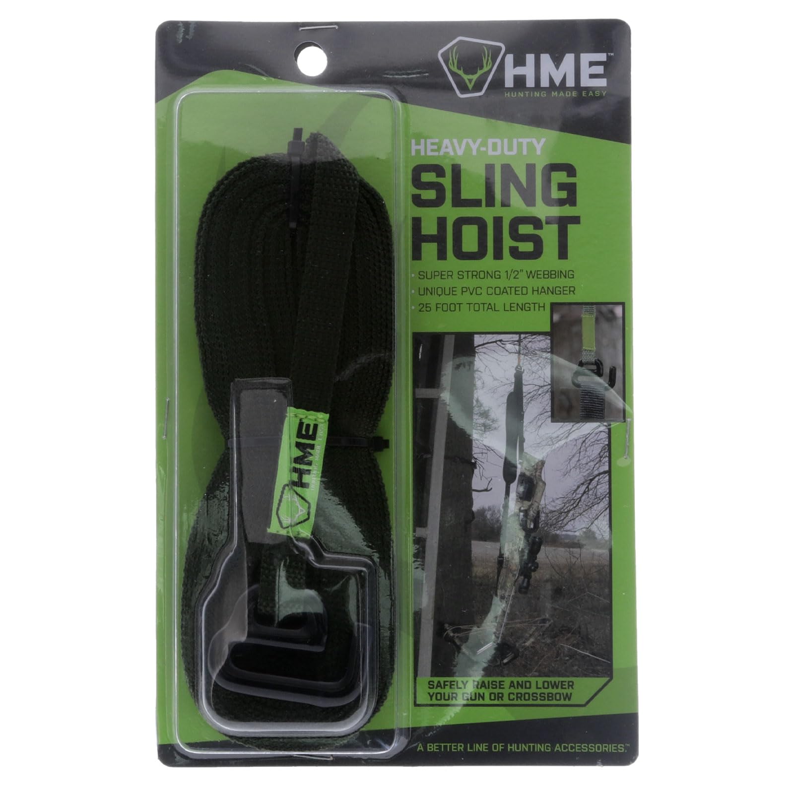 HME Sling Hoist Heavy Duty (25 FT) - Reliable Sturdy Adjustable Easy-to-Install Lift System for Hunting Gear