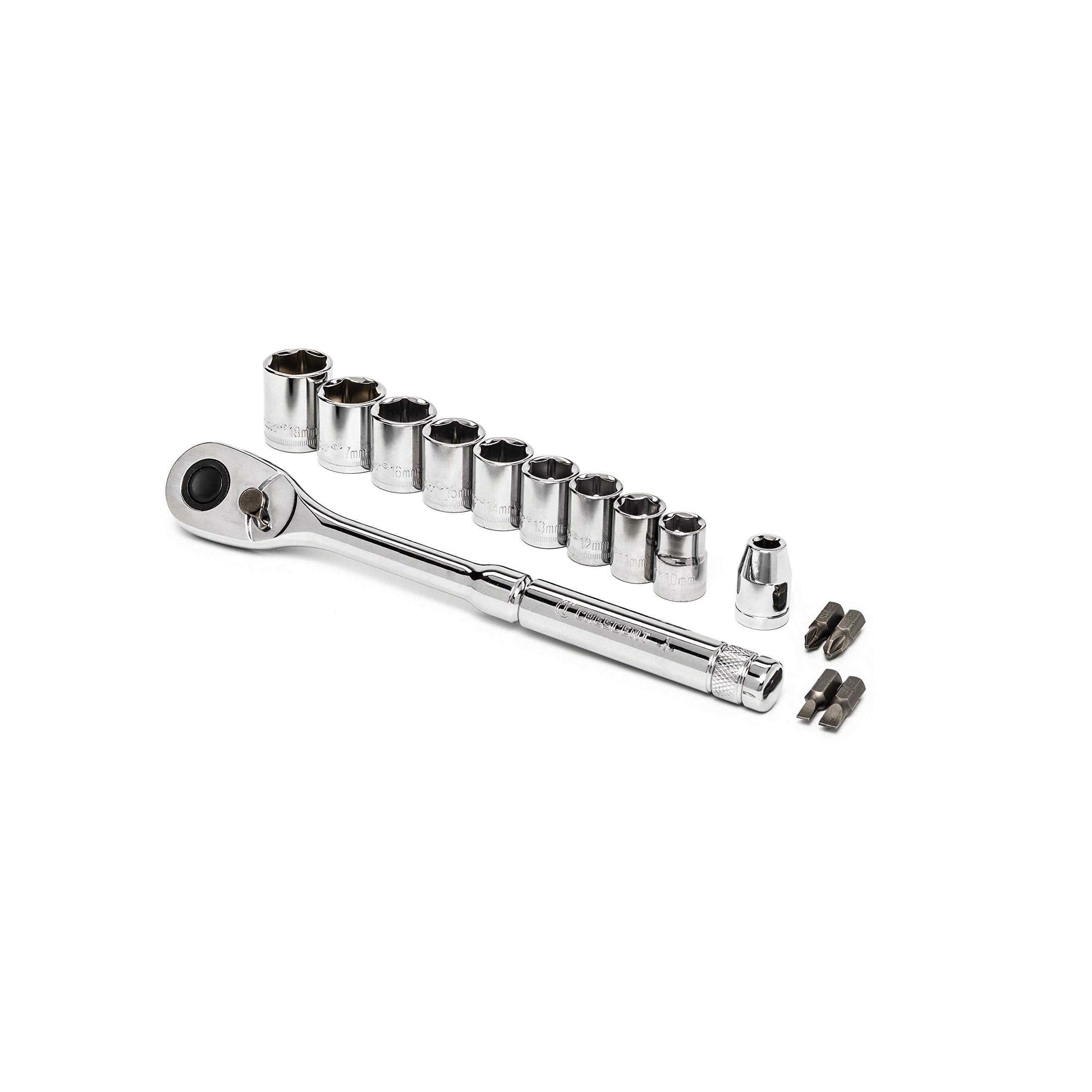 15 Pc Crescent 3/8" Drive 6 Point Metric Mechanics Tool Set - CSWS38MM15