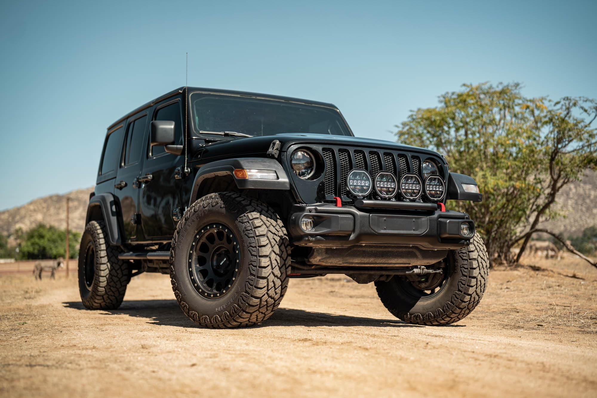 Push Bar DV8 Offroad for Mopar Rubicon Steel Bumper for 2018-2025 Jeep Wrangler JL | Shields Grille from Off-Road Hazards | Fits (1) 20" Light Bar, (8) 3" Pod Lights, or (4) 7" Round Lights | Steel
