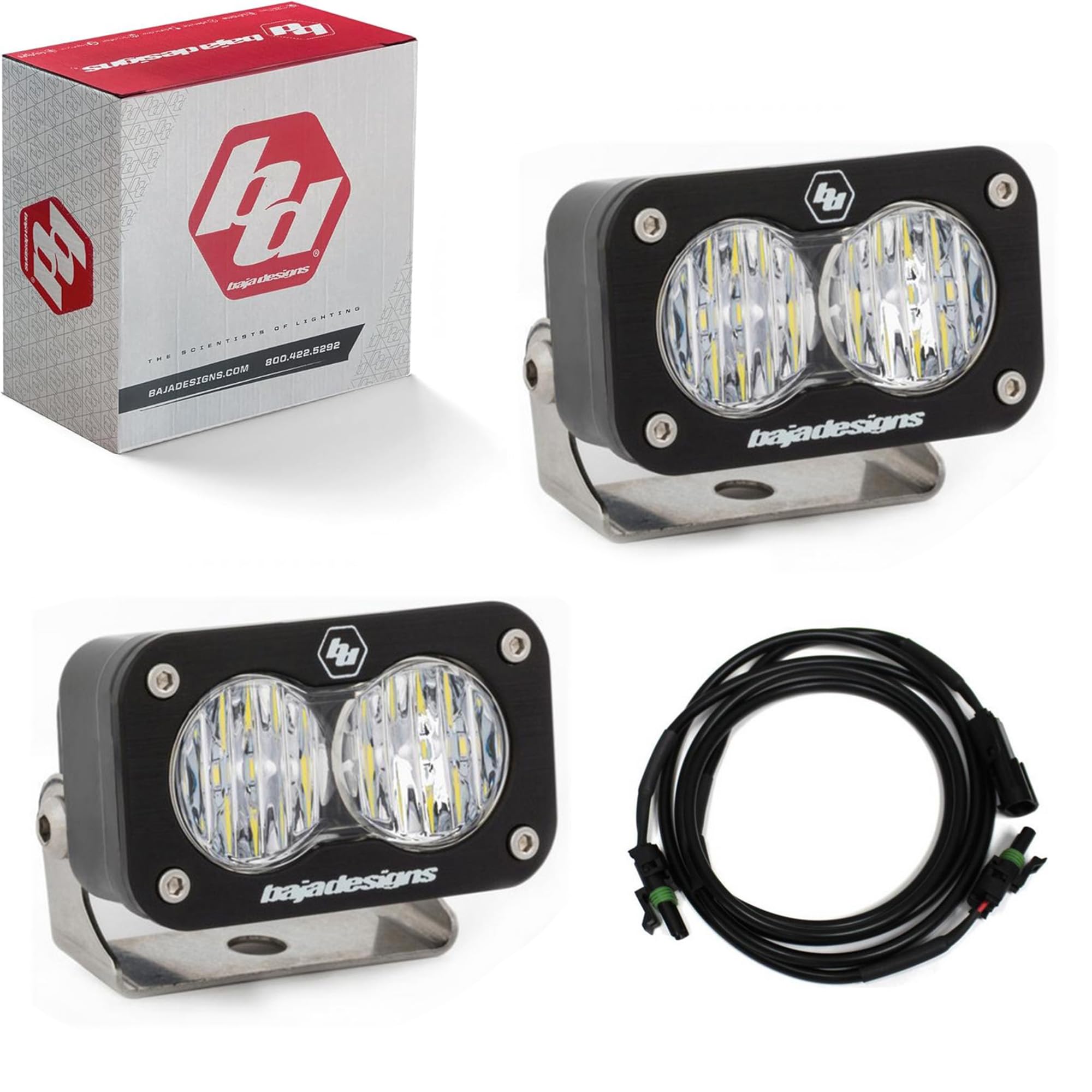 Baja Designs S2 Dual Sport LED Reverse Light Kit for Ford F-150 Raptor 2017-22 Truck (Wide Cornering; Clear)