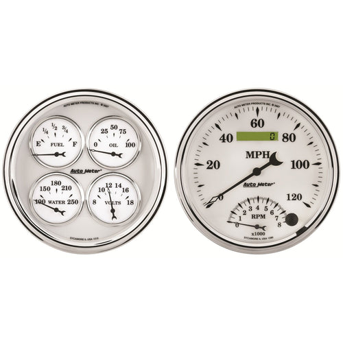Auto Meter 1203 5" Tachometer / Speedometer Combo Kit Old Tyme White II Box
