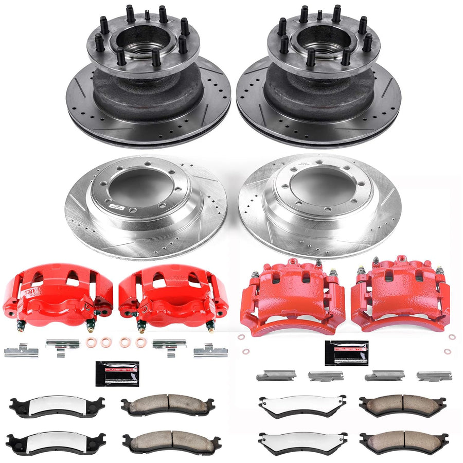 Power Stop Z36 KC4435-36 Truck & Tow Front and Rear Brake Caliper Kit- Brake Rotors, Brake Pads, Brake Calipers