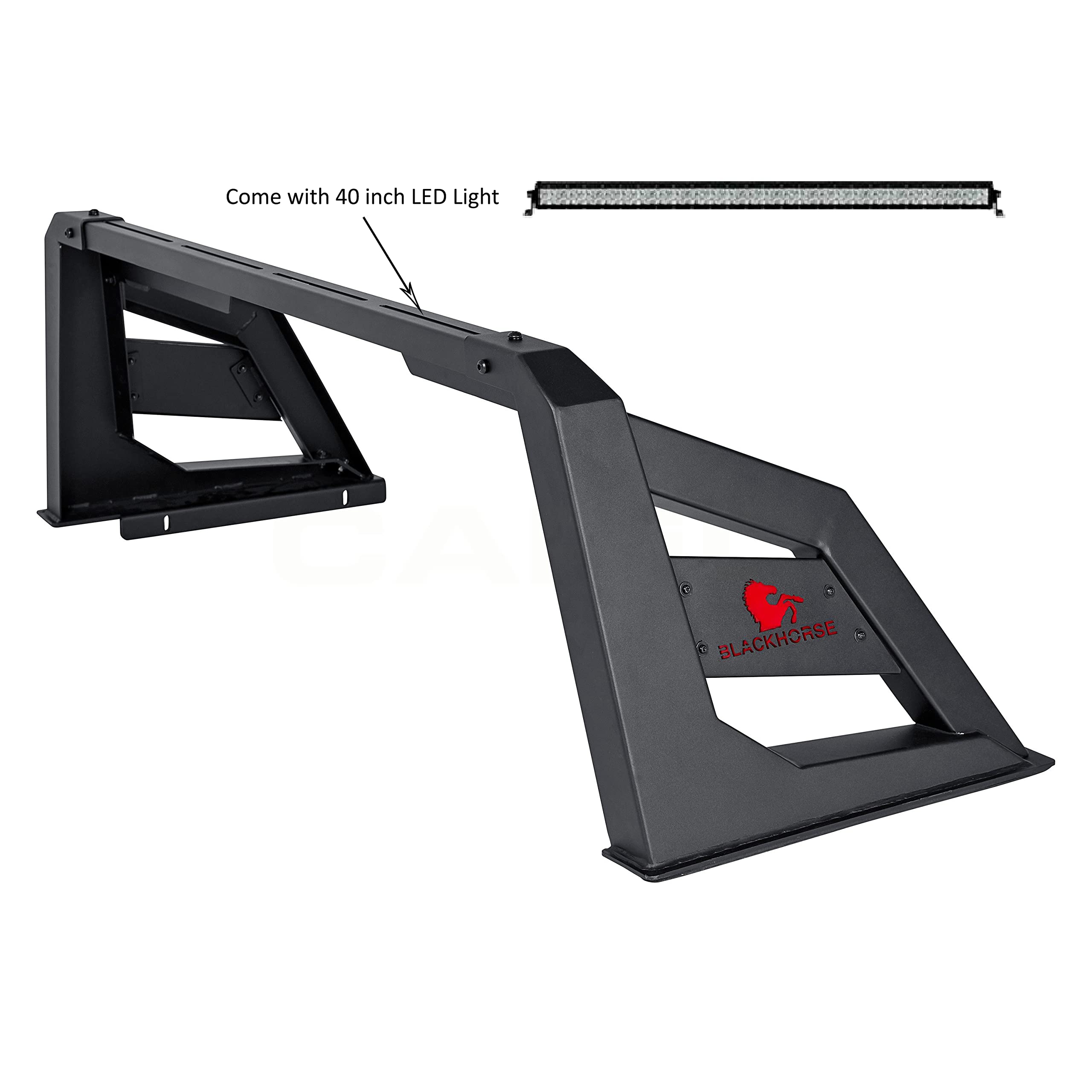 Armour Black Horse Roll Bar Matte Black Includes 1 40in LED Light Bar Compatible with 2005-2021 Nissan Frontier-ARB-NIFRB-KIT