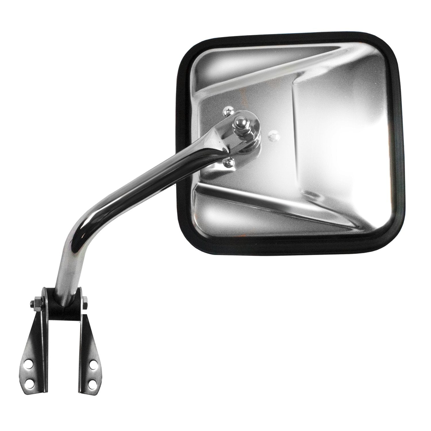 Passenger Side Fit System Mirror for Jeep CJ, Stainless Steel, Foldaway, Manual