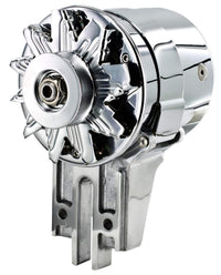 Chrome Powermaster 182023 Alternator (PowerGEN Flat Head Strap Mating '49-'53 90A 12V "Shorty")