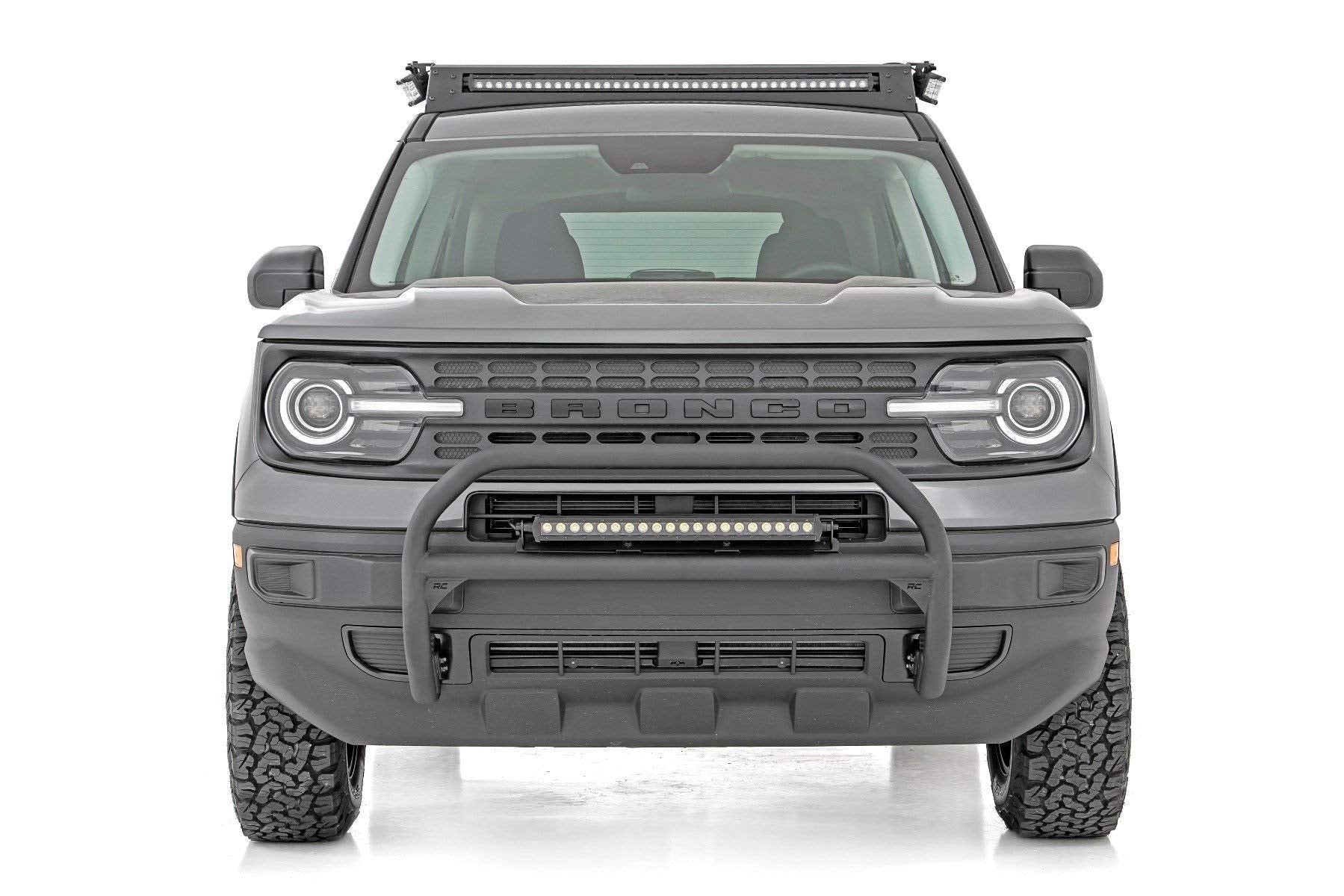 40" Rough Country LED Light Bar Roof Rack Mount for Ford Bronco Sport (2021-2025) - 200W, 16,000 Lumen CREE LED, Spot Focus Beam