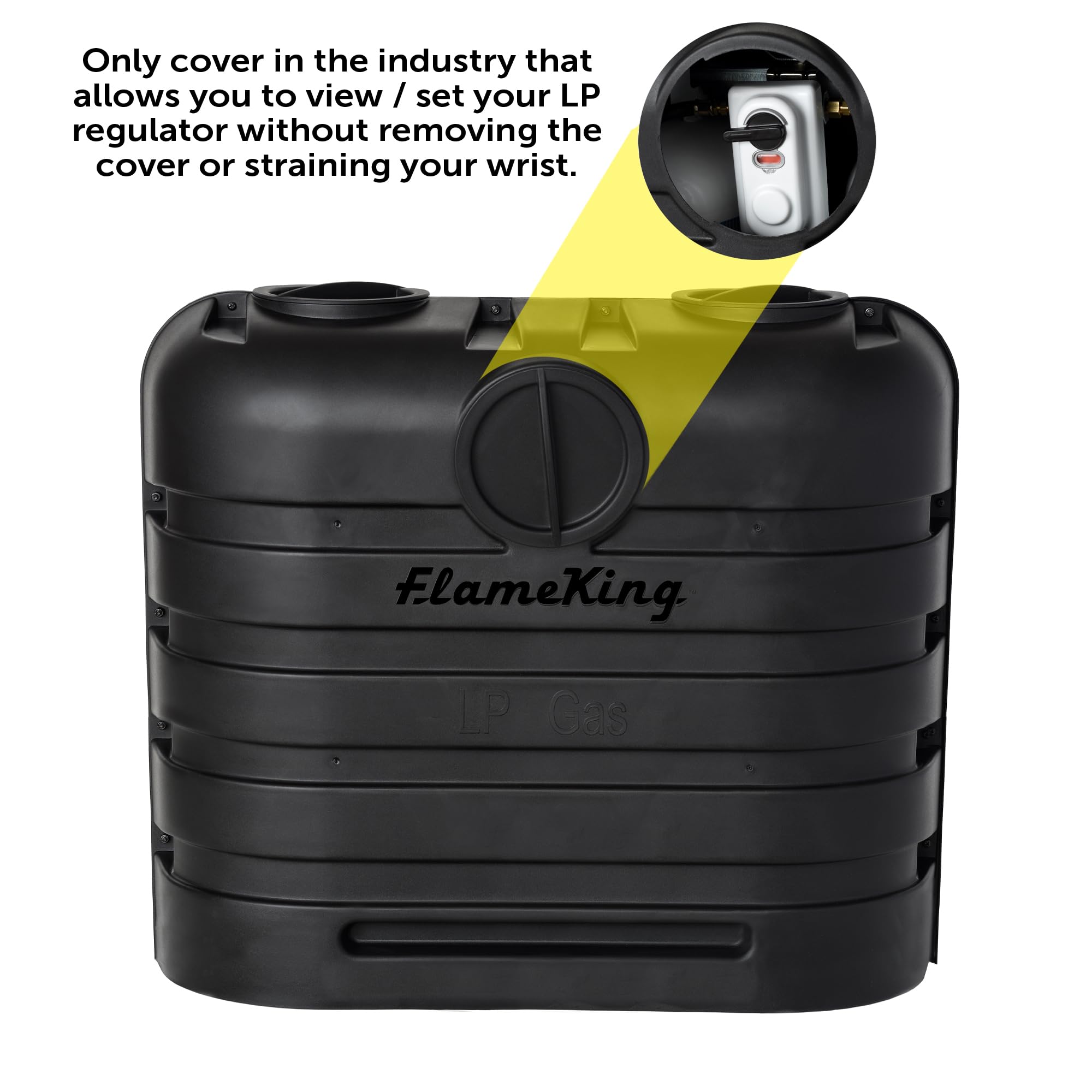 Flame King 30LB Dual LP Propane Tank Light Plastic Heavy Duty Cover for RV, Travel Trailer, Camper And Recreational Vehicle - Black