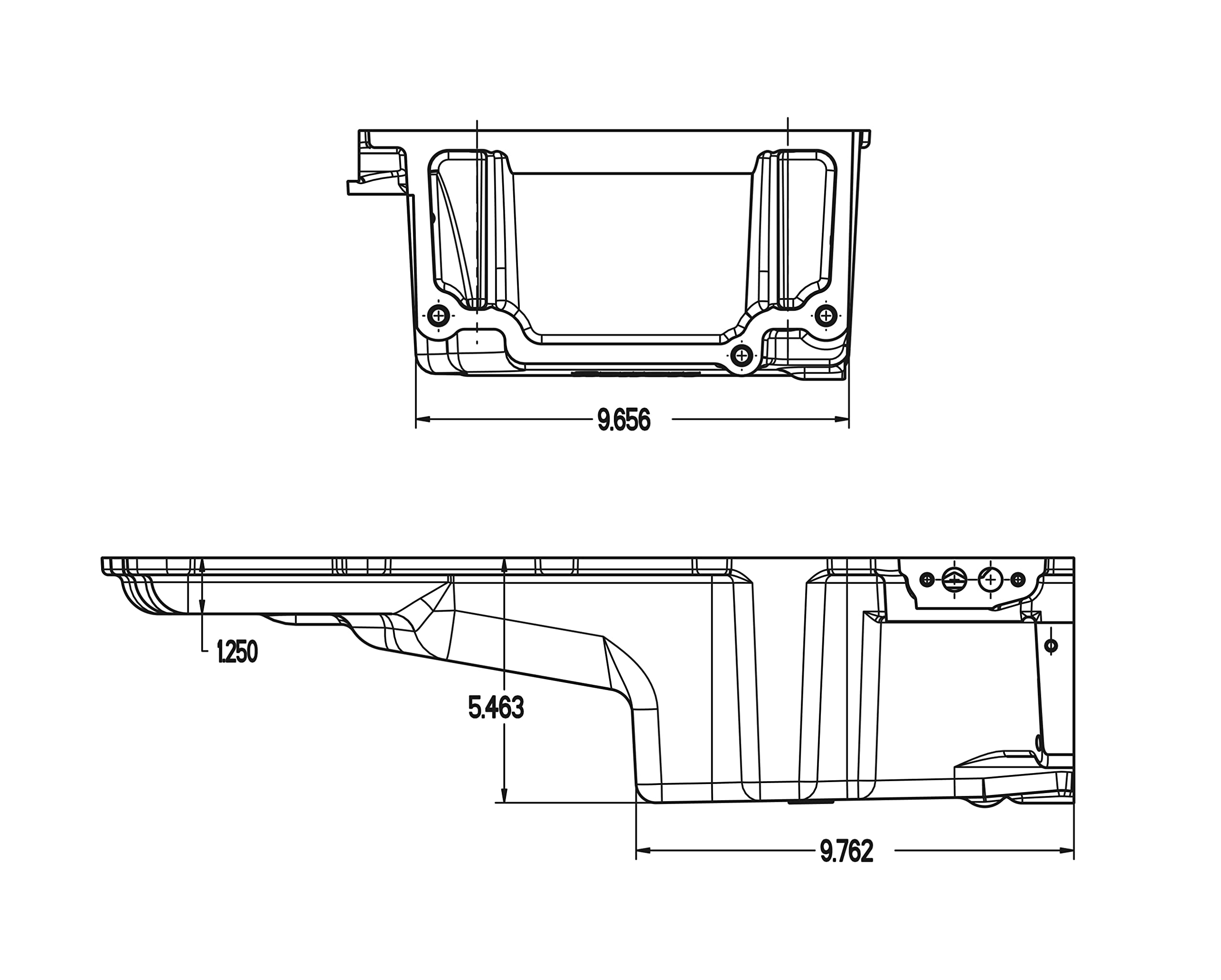 Holley LS Swap Oil Pan 302-2BK - Carbon Black Ceramic - additional front clearance