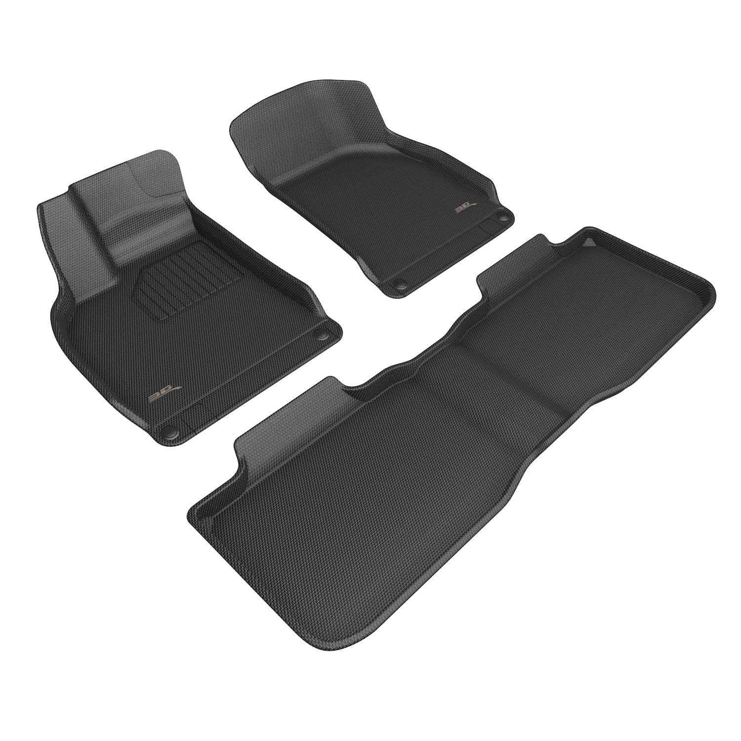 Kagu Floor Mat 3D MAXpider Custom Fit (Black) Compatible with Lucid Air Touring 2022-2024 - Full Set