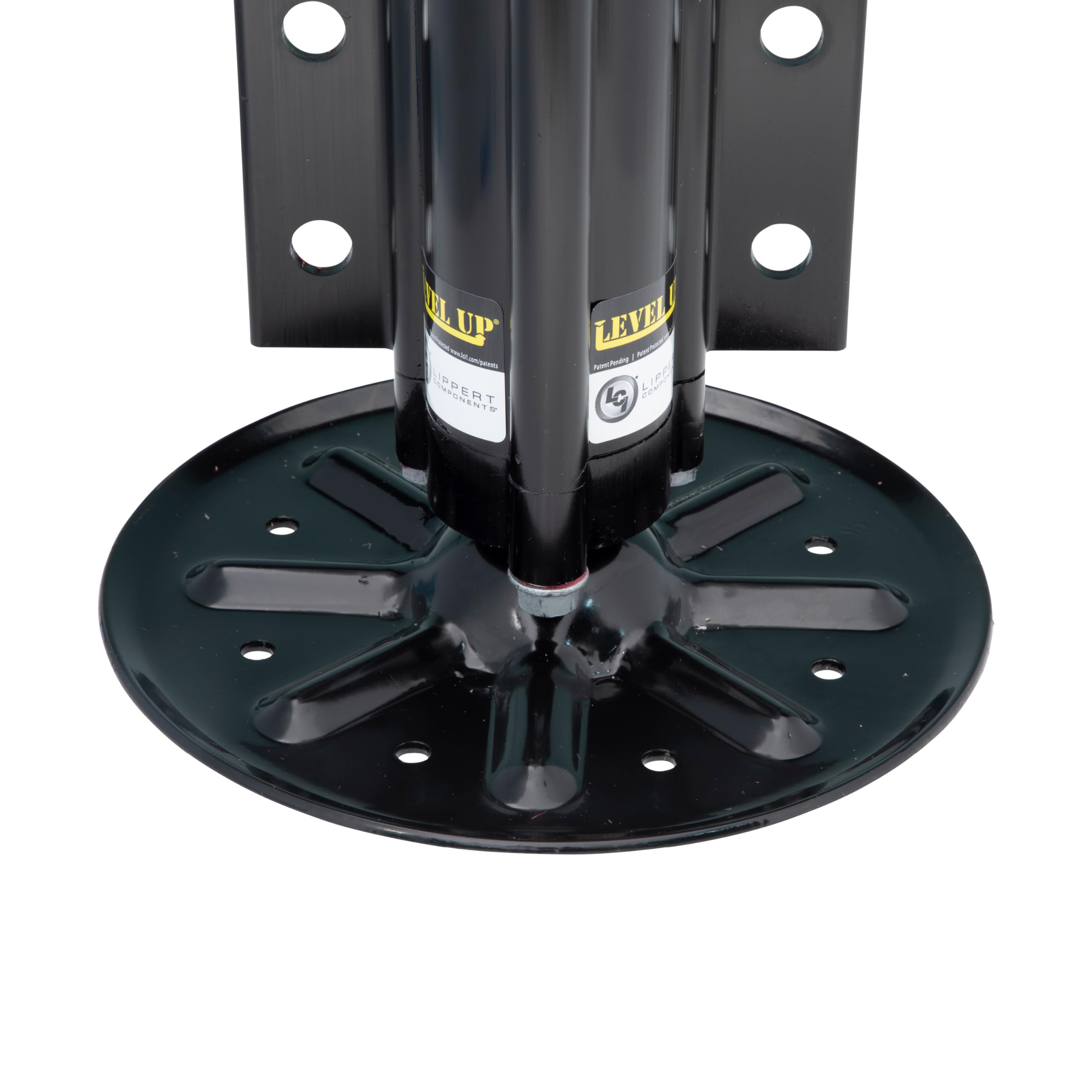 Lippert Replacement Level Up Gen I Hydraulic Landing Gear Jack for 5th Wheel RVs and Travel Trailers, 8,000-lbs. Capacity, Aluminum, 9" Diameter Footpad, 21-7/16" Retracted Height - 195860
