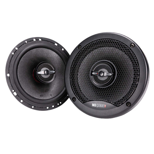 MB Quart Premium PK1-116 Car Speakers (Black, Pair) – 6.5 Inch Coaxial Speaker System, 220 Watt, 2-Way Car Audio, 4 OHMS (Grills Included)