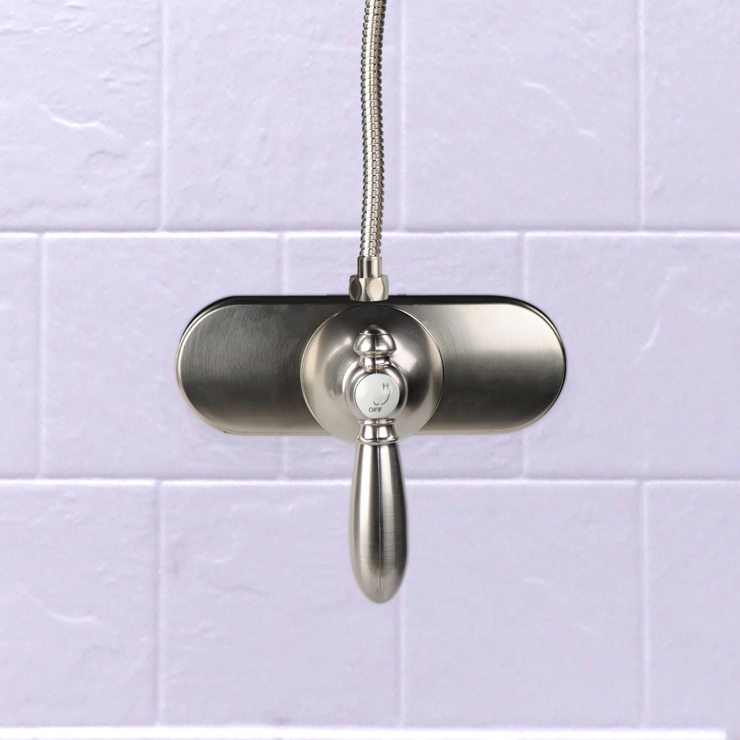 RV Shower Valve Kit Empire Faucets - 4 Inch Shower Diverter Valve and Vacuum Breaker Unit with Lever Handle, Nickel