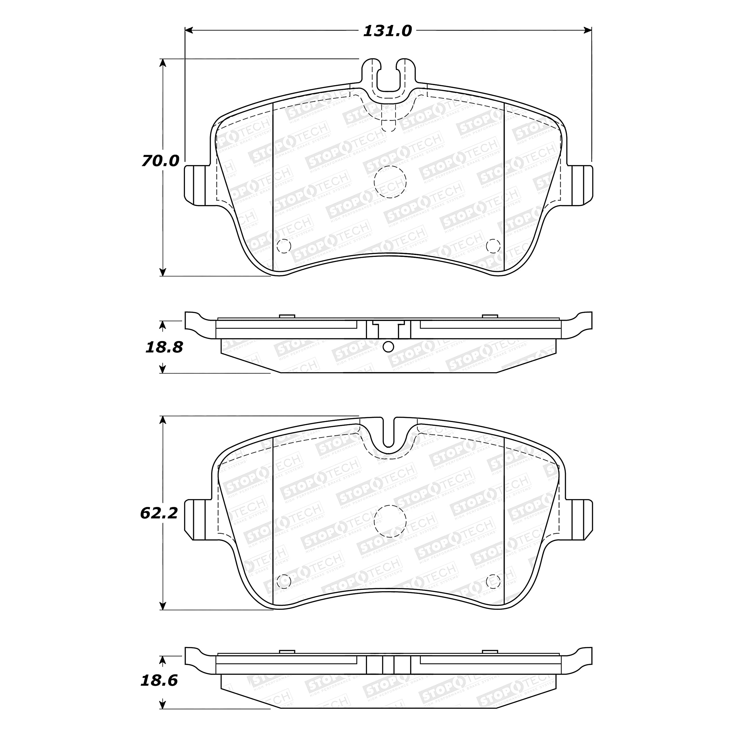 Sport Brake Pads StopTech 309.08721 with Shims and Hardware