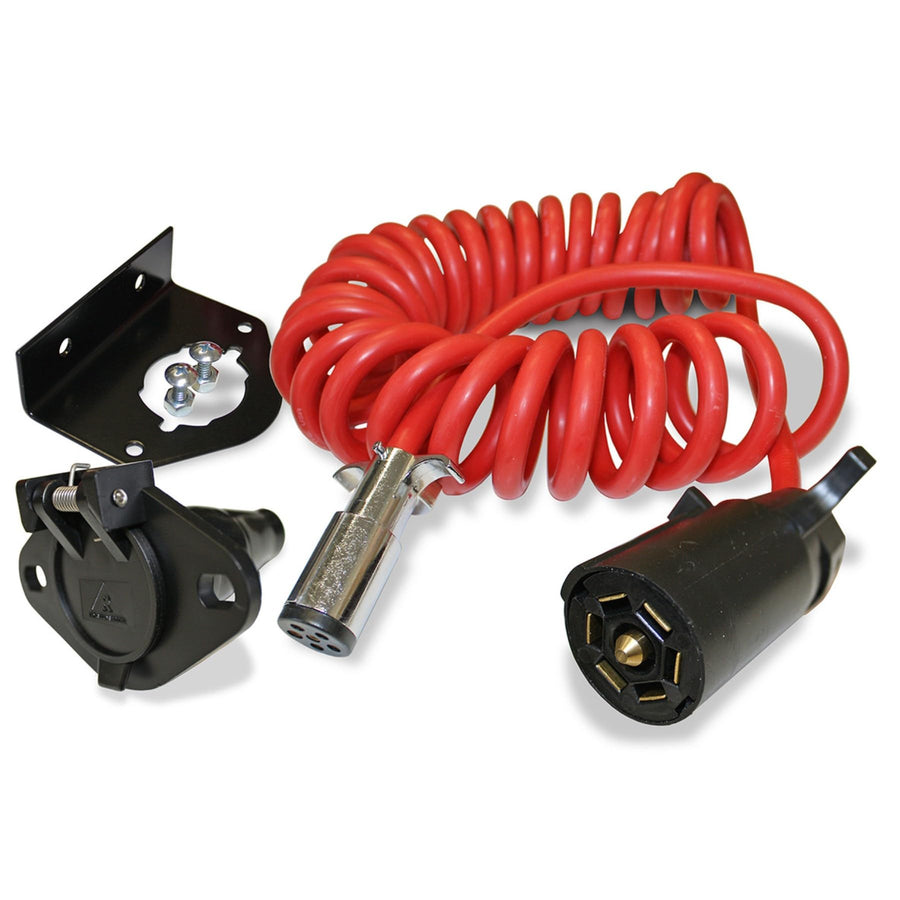Flexo-Coil Roadmaster 146-7 Power Cords Compatible with Motorhomes with 6-7 Way Sockets | Durable Coil Design Provides Reliable Electrical Connection Between Motorhome & Towed Vehicle