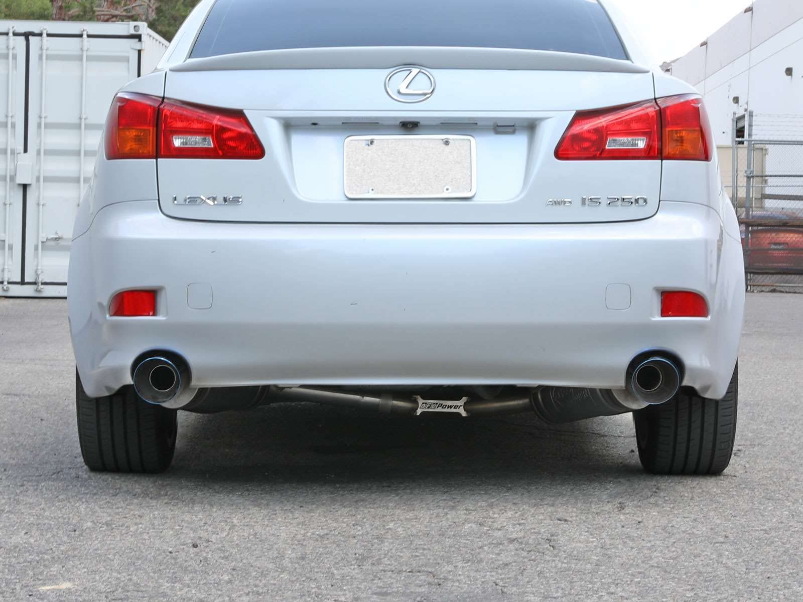 aFe Power 2-1/2 IN 304 Stainless Steel Takeda Axle-Back Exhaust System w/Blue Tip Fit Lexus IS250/IS350 06-13 V6-2.5L/3.5L 49-36055-L