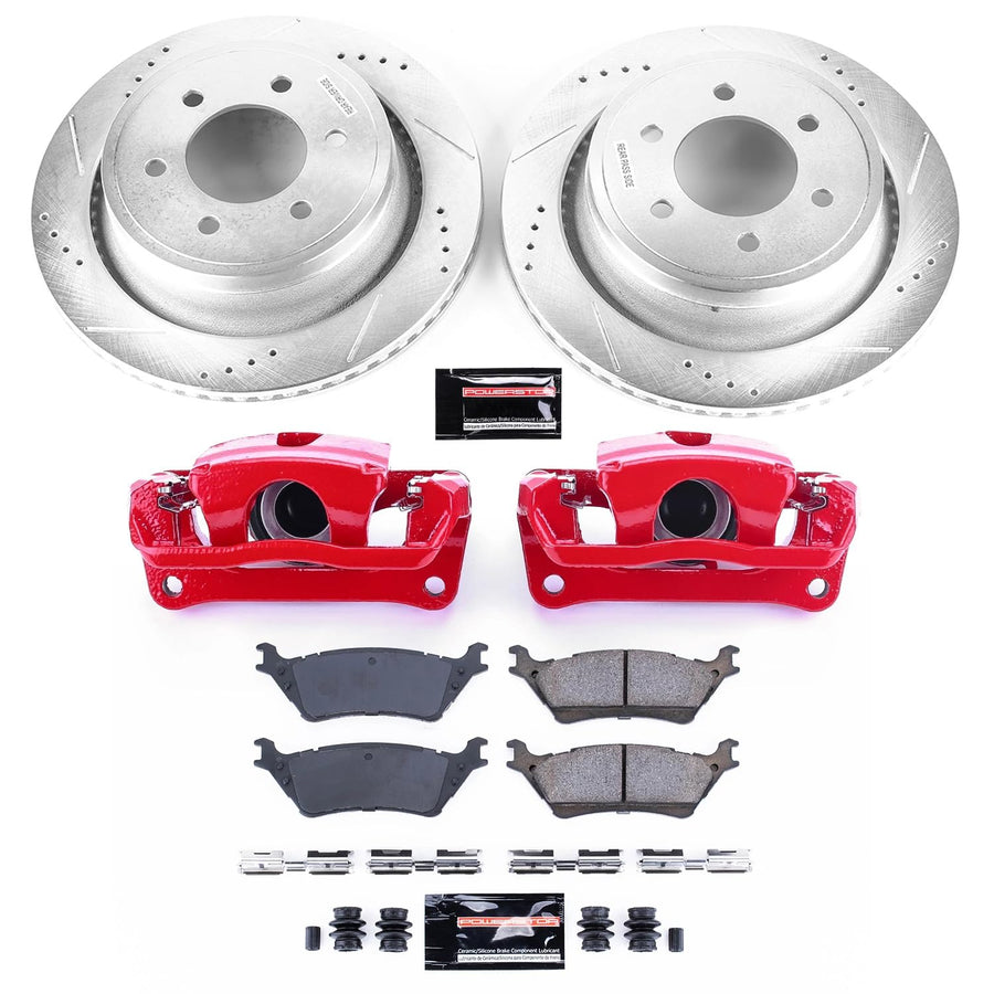 Power Stop Z23 Evolution Sport KC5875 1-Click Brake Kit with Powder Coated Calipers (Brake Pads, Drilled/Slotted Rotors)