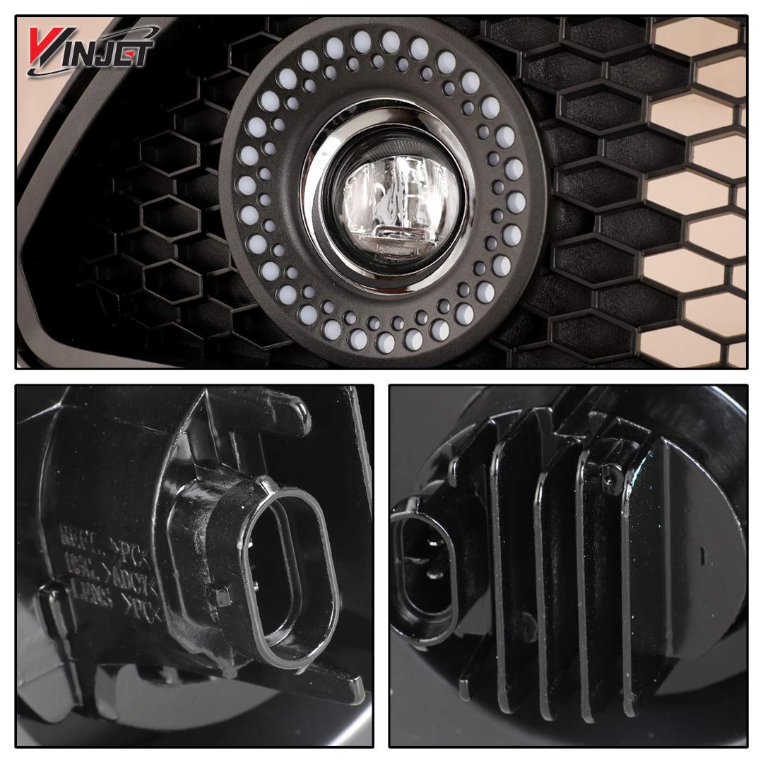 Halo Ring DRL Upper Grille Winjet Compatible with [2015 2016 2017 Ford Mustang S550] with LED Fog Lights