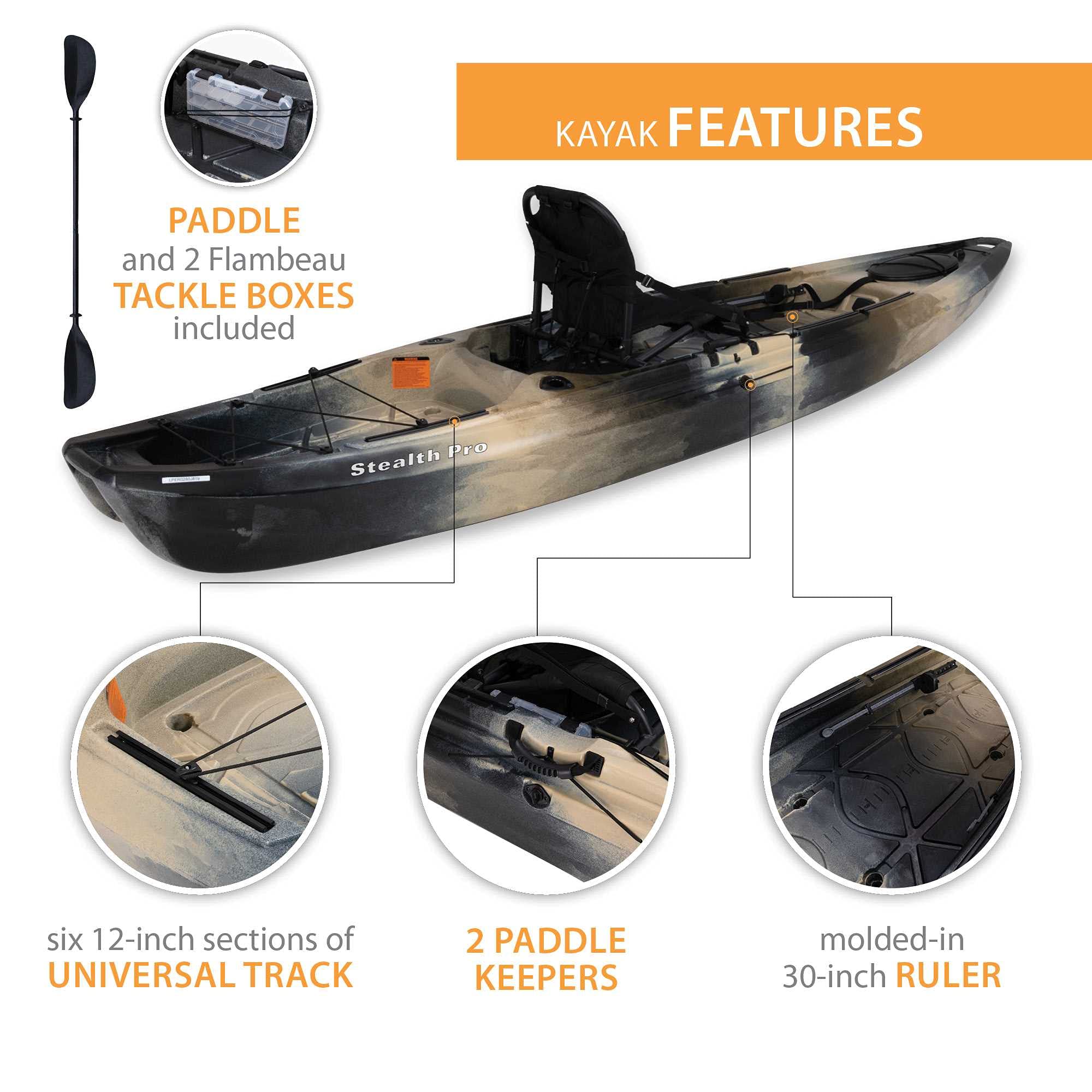 Stealth Pro Angler Lifetime 90958 Fishing Kayak 118