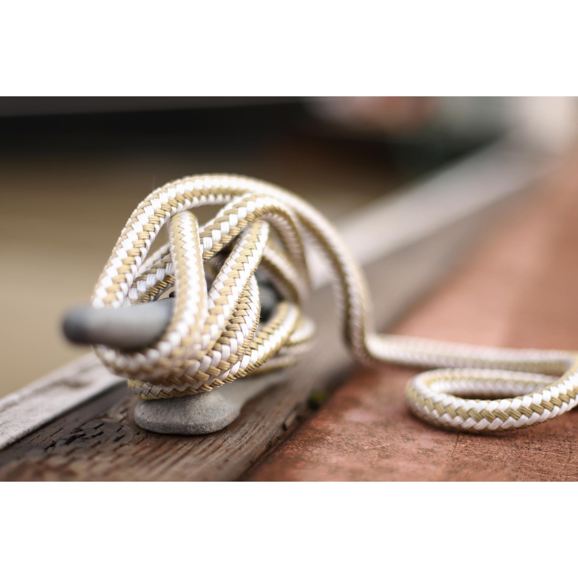 CMP Cordage Dock Line CDL3815WG, 3/8" Diameter - 15' Length, Double Braid, White Gold