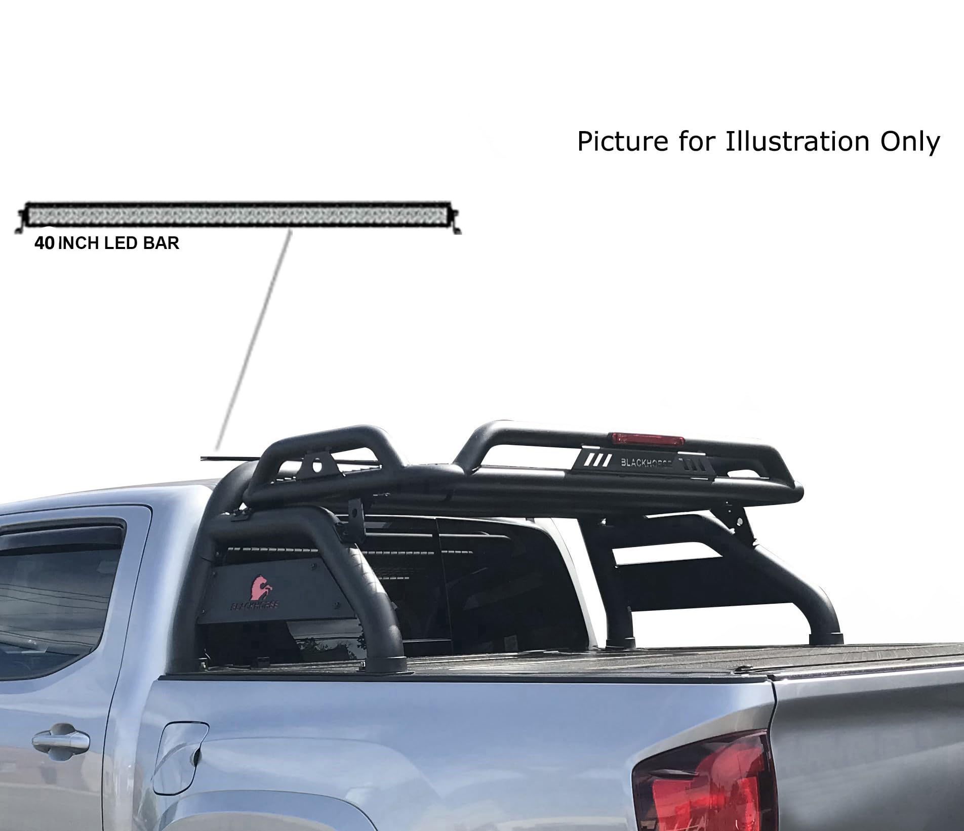Atlas Roll Bar Black Horse W/40 in led Light Bar Compatible with 2005-2021 Nissan Frontier-ATRB-NIFRB-KIT