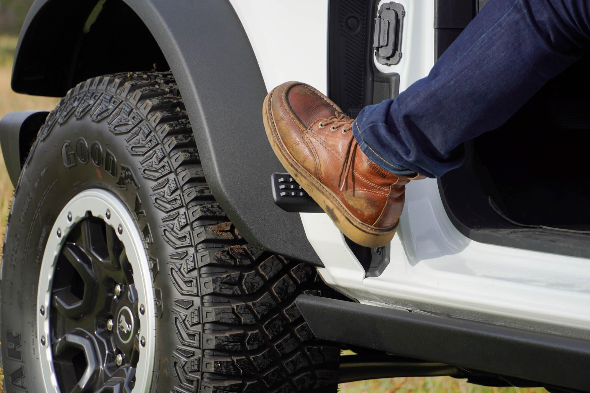 Foot Pegs DV8 Offroad for the 2021-2025 Ford Bronco | Sold as a Pair | Comfortable Place to Rest your Foot | Anti-Slip Pedal Grip Design | Fits Front & Rear Door Hinges
