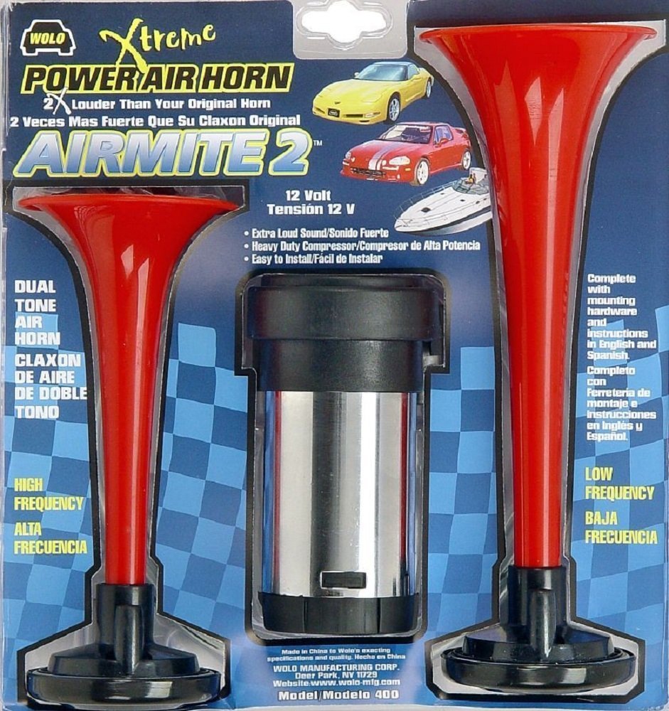 Airmite 2 Power Air Horn Wolo (400) - 12 Volt, Low and High Tone