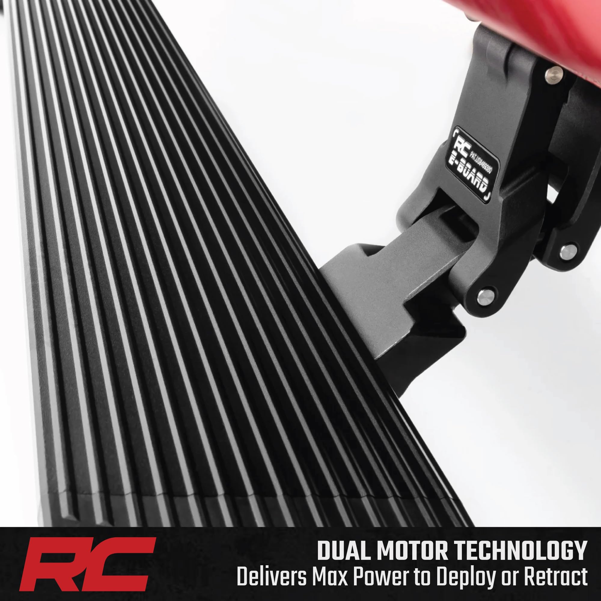 Rough Country Power Running Boards with LED Step Lights for F-250/F-350 Ford Super Duty (2008-2016) Crew Cab- Retractable Electric Side Steps, Non-Slip Aluminum Design