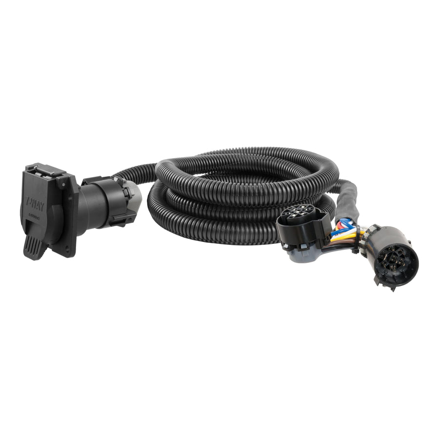 CURT 7-Foot Vehicle-Side Truck Bed 7-Pin Trailer Wiring Harness Extension, Select F-150, F-250, F-350 Super Duty Ford